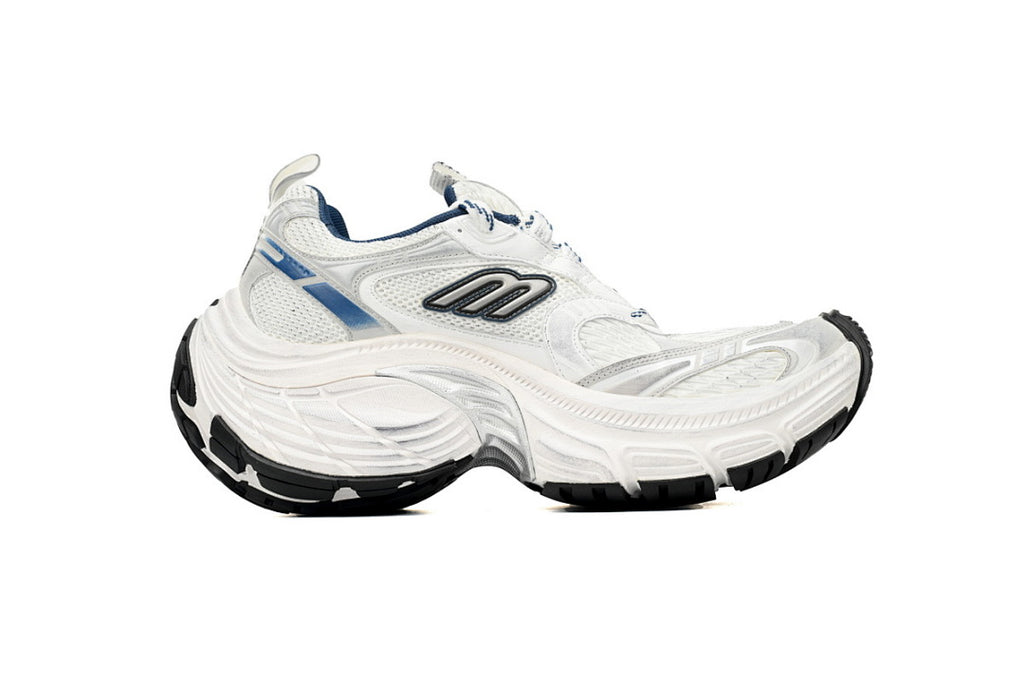 Balenciaga 10XL White Navy Blue Chunky Sneakers