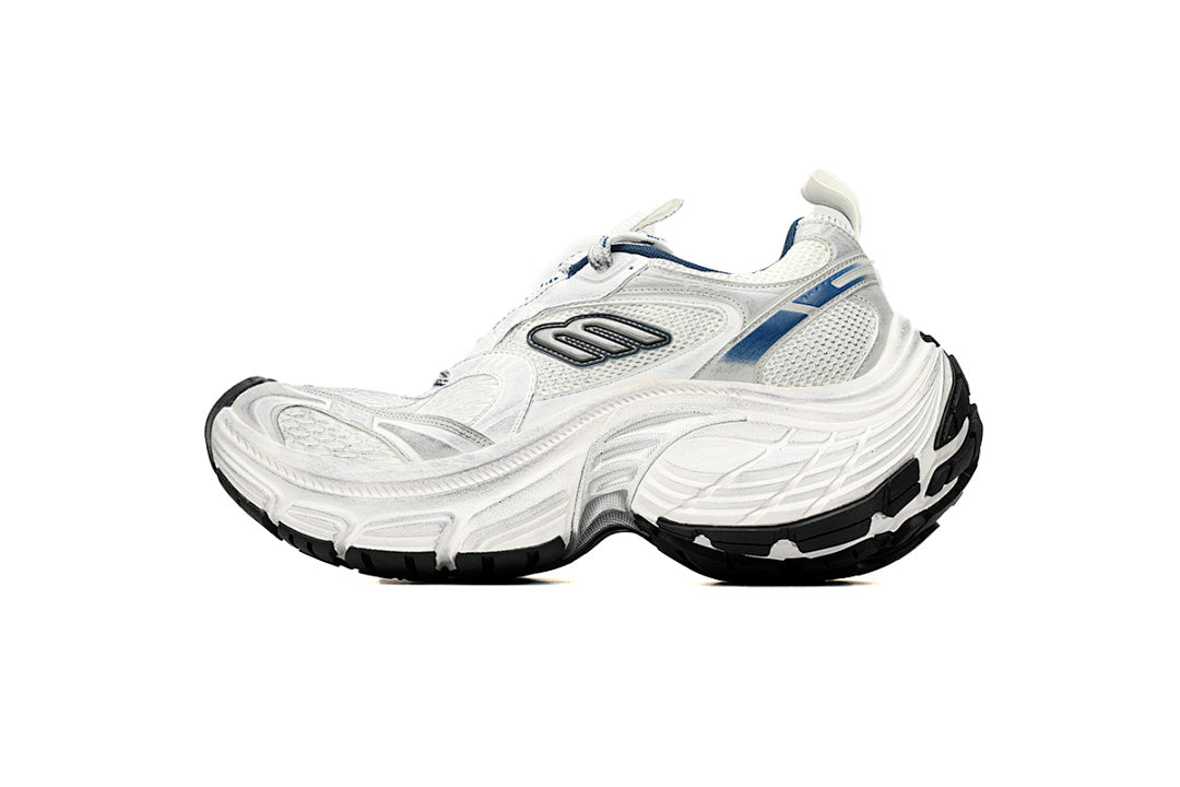 Balenciaga 10XL White Navy Blue Chunky Sneakers