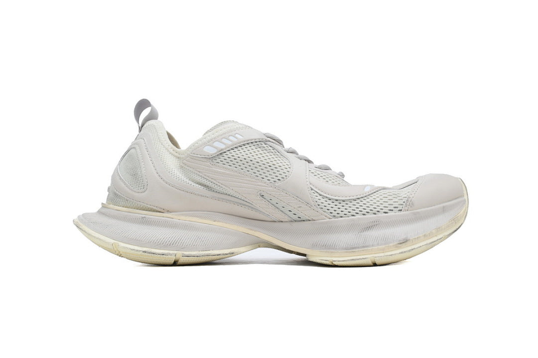 Balenciaga Circuit Lace-up Low Top Street Sneakers Off White