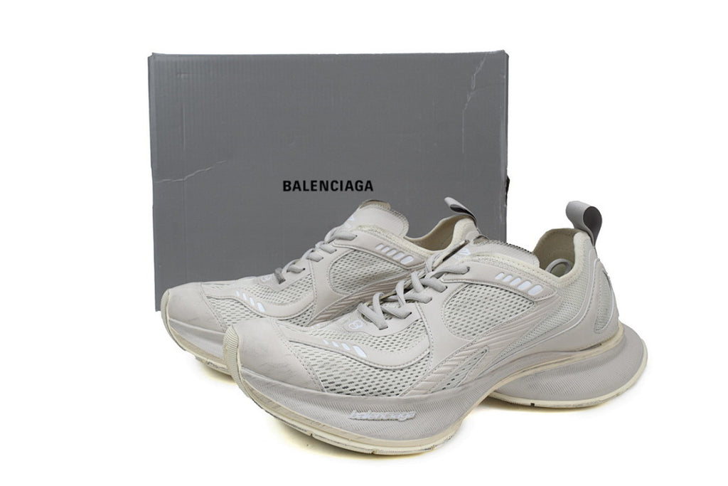 Balenciaga Circuit Lace-up Low Top Street Sneakers Off White