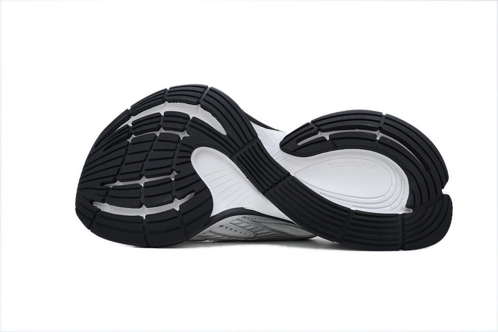 Balenciaga Circuit White Silver Mesh & Synthetic Layered Sneakers