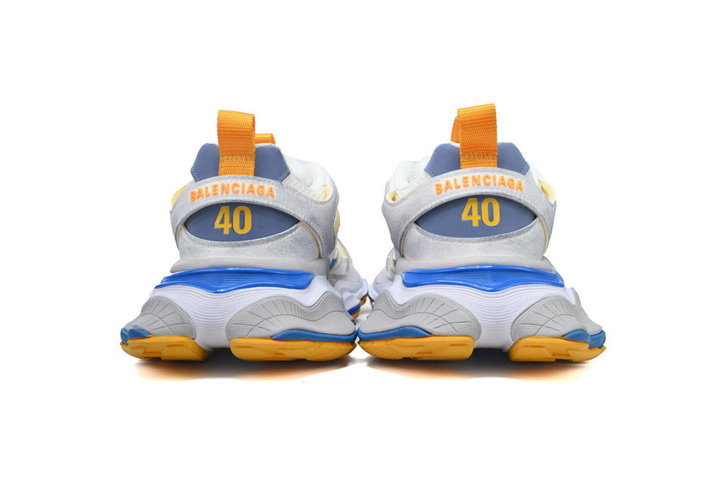 Balenciaga 10XL White Navy Blue Yellow Chunky Sneakers