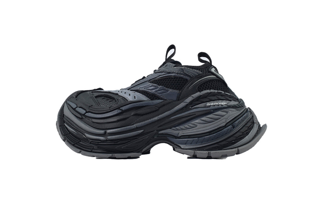 Balenciaga Mesh Chunky Trainers Black Grey