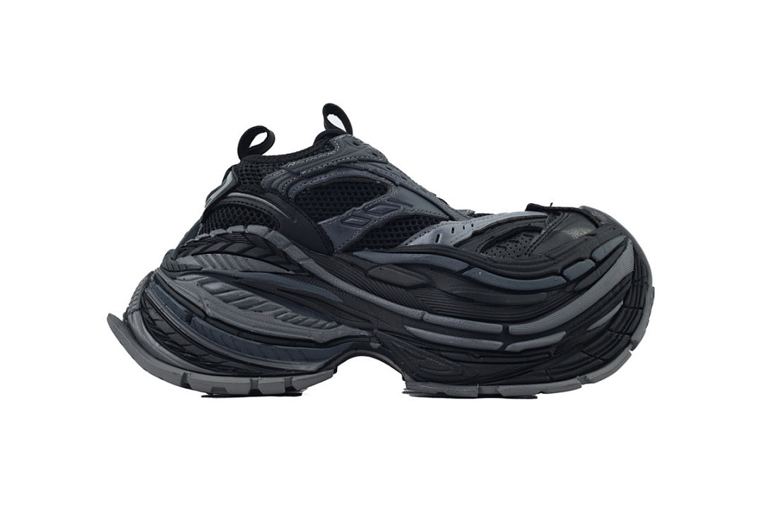 Balenciaga Mesh Chunky Trainers Black Grey