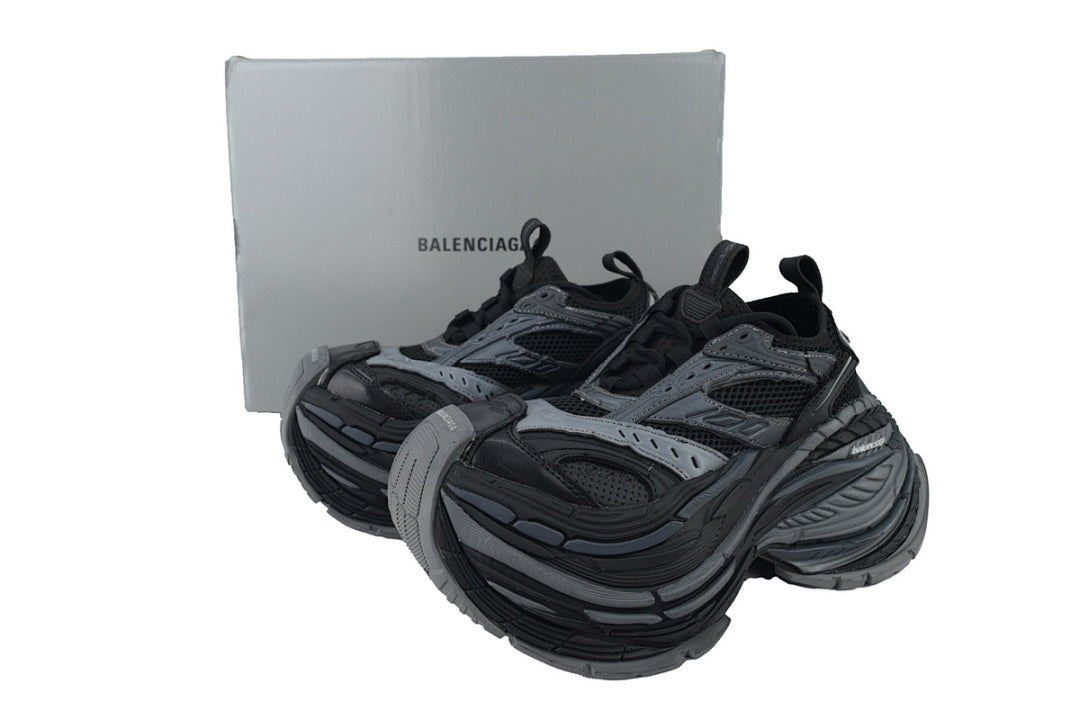 Balenciaga Mesh Chunky Trainers Black Grey