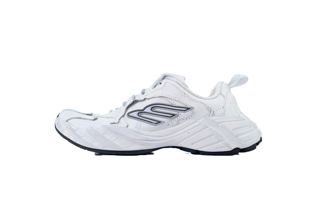 Balenciaga Monday Sneaker White Black Grey Worn Effect Chunky Dad Shoes