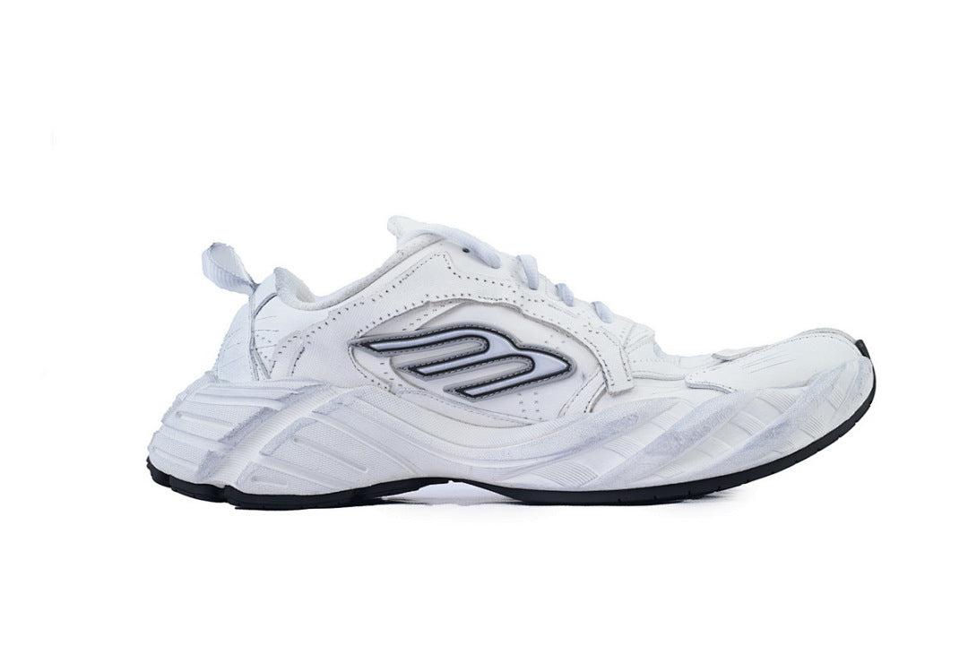 Balenciaga Monday Sneaker White Black Grey Worn Effect Chunky Dad Shoes