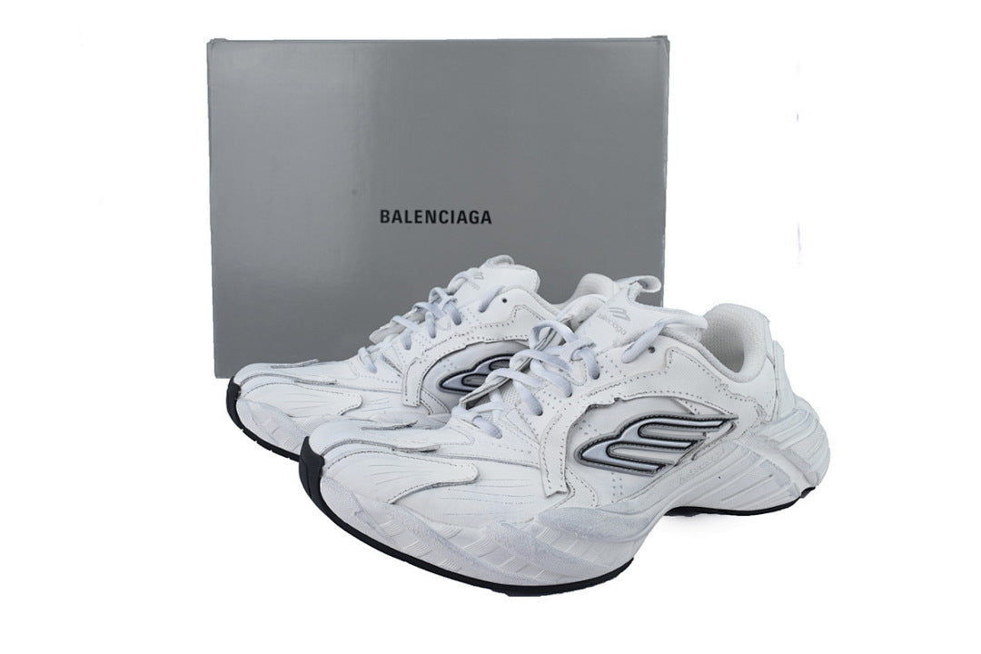 Balenciaga Monday Sneaker White Black Grey Worn Effect Chunky Dad Shoes