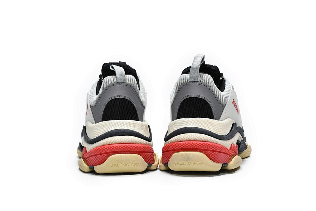 Balenciaga Triple S Sneaker Silver Red Vintage Chunky Dad Shoes For Men Women
