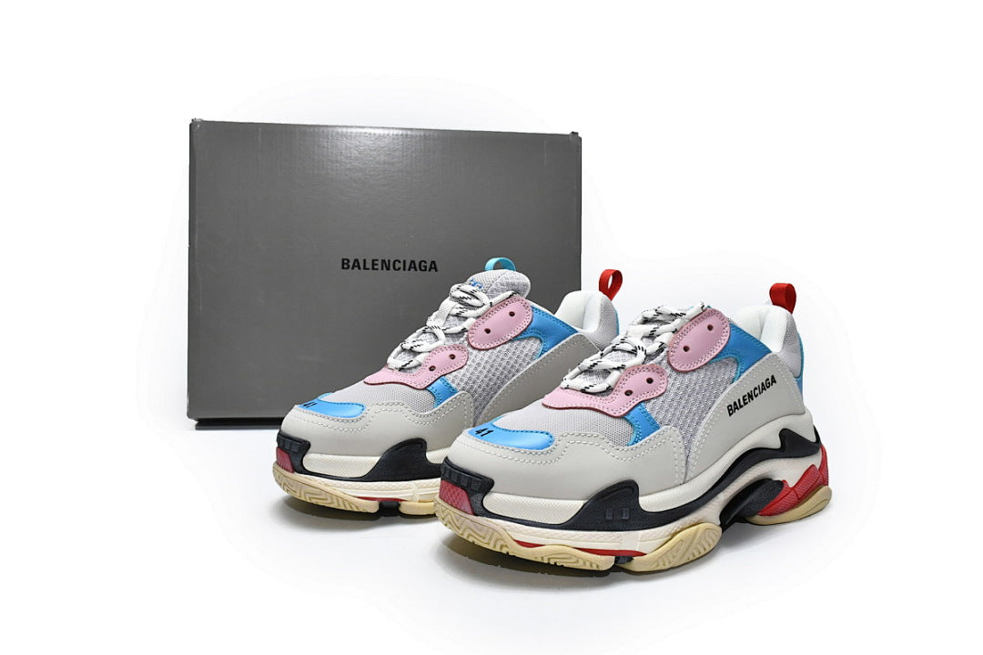 Balenciaga Triple S Sneaker Grey Pink Blue Red Chunky Dad Shoes For Men Women