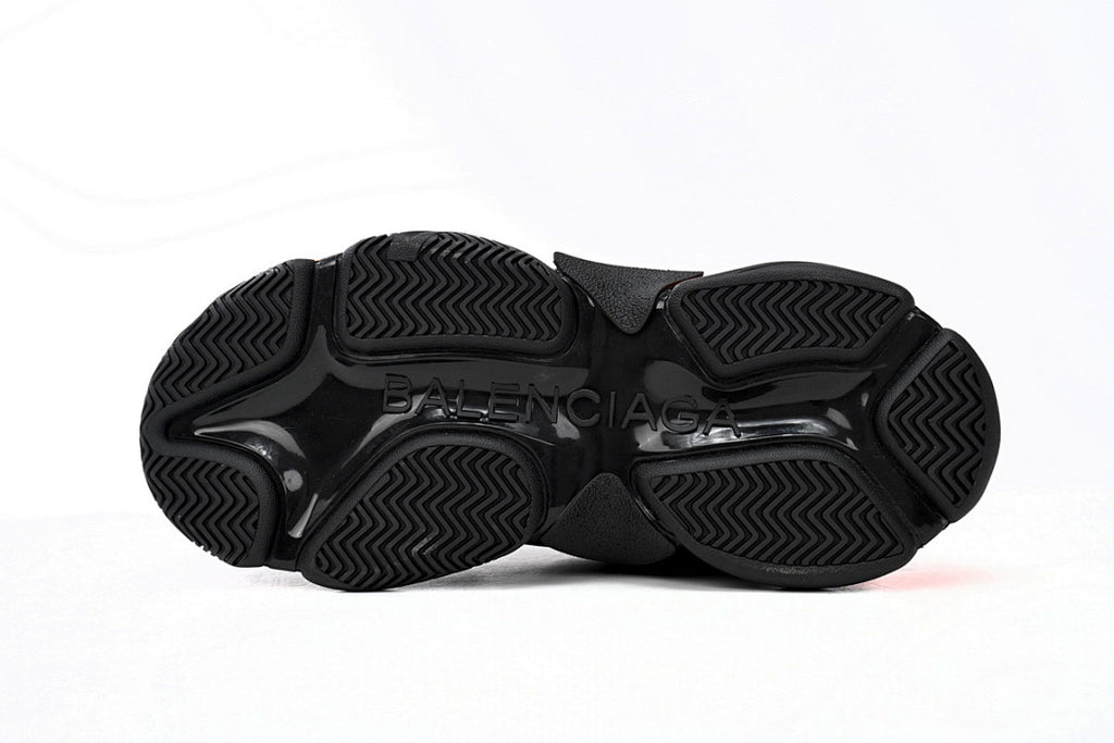 Balenciaga Triple S Sneaker Black Peach Orange Chunky Dad Shoes For Men Women