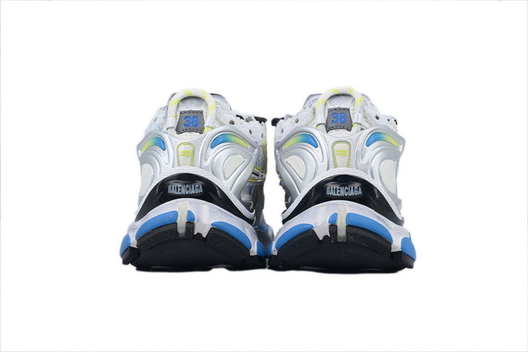 Balenciaga Runner Sneaker White Blue Yellow Mesh Chunky Running Shoes