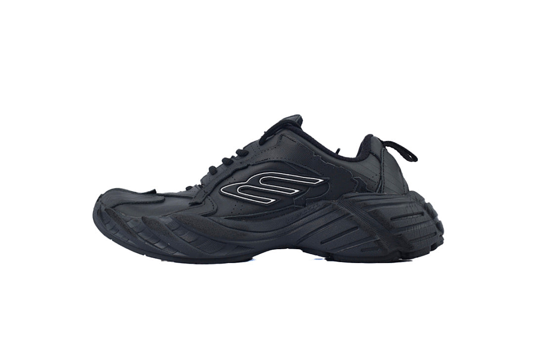 Balenciaga Monday Sneaker Black Leather Chunky Running Shoes