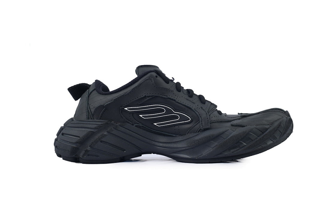 Balenciaga Monday Sneaker Black Leather Chunky Running Shoes