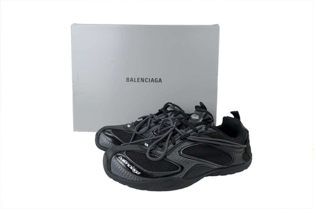 Balenciaga Radar Low Top Techwear Sneakers Triple Black Grey