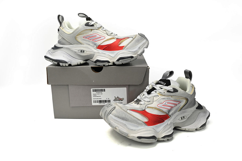 Balenciaga 10XL White Grey Red Chunky Sneakers