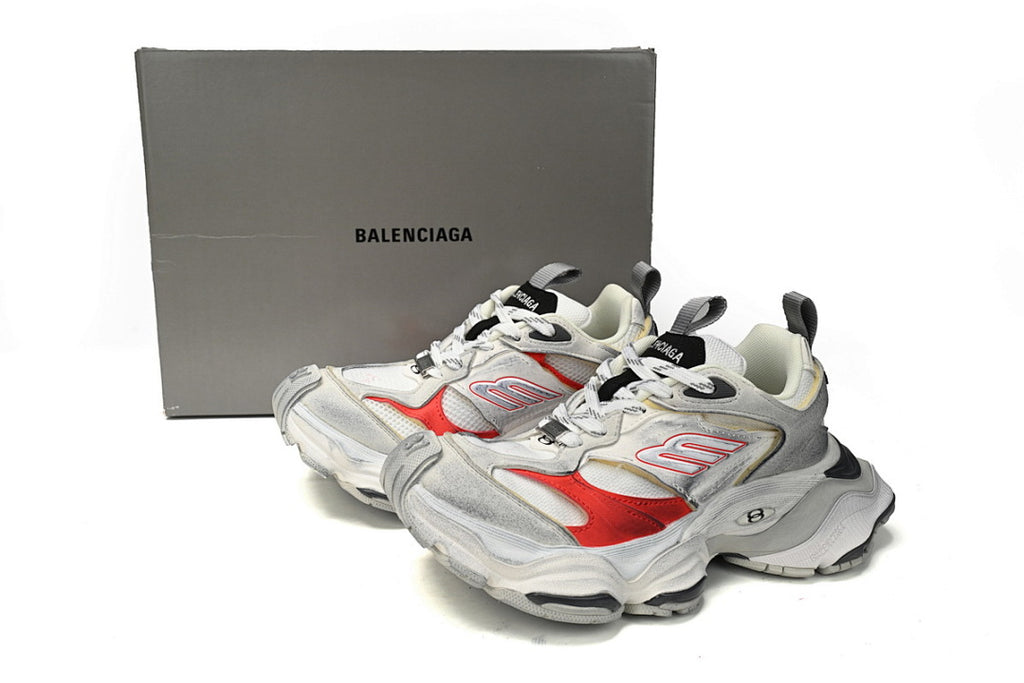 Balenciaga 10XL White Grey Red Chunky Sneakers