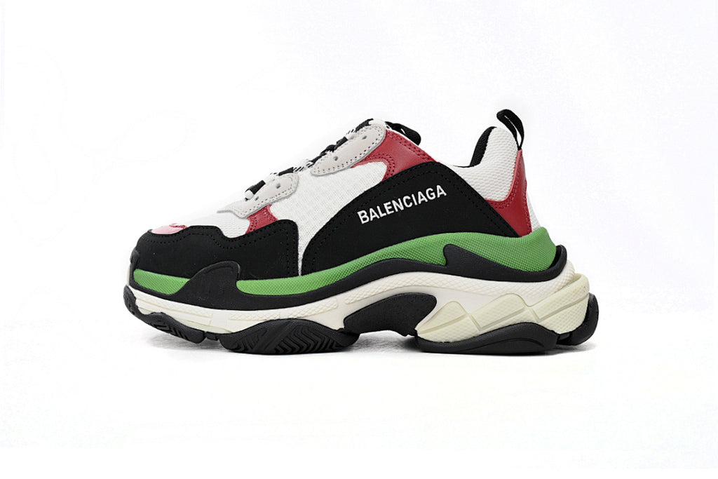 Balenciaga Triple S Sneaker Black White Red Green Multi Color Chunky Dad Shoes For Men Women