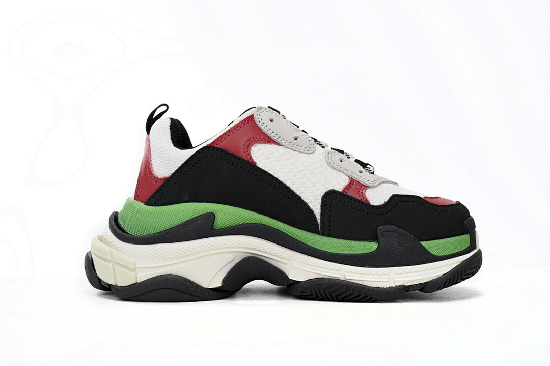 Balenciaga Triple S Sneaker Black White Red Green Multi Color Chunky Dad Shoes For Men Women