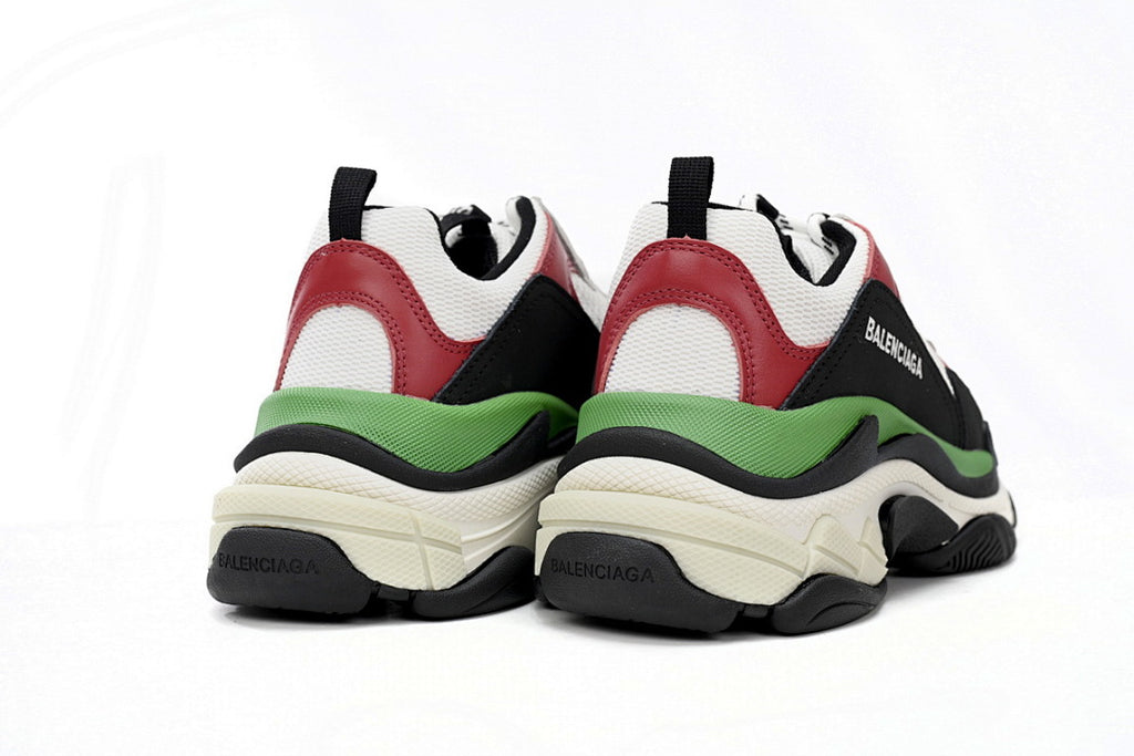 Balenciaga Triple S Sneaker Black White Red Green Multi Color Chunky Dad Shoes For Men Women