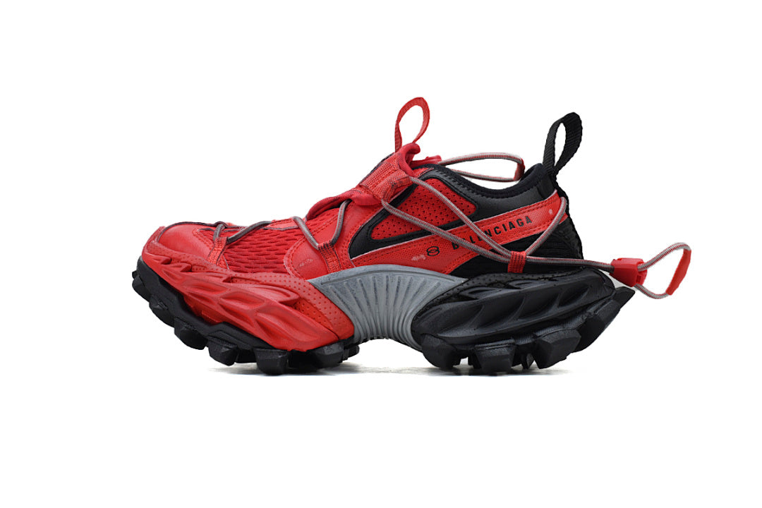 Balenciaga Hike Sneaker Red Black Mesh Chunky Hiking Shoes