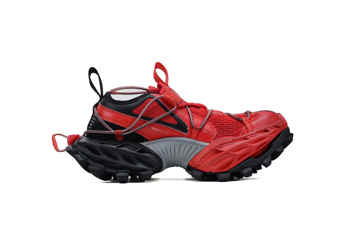 Balenciaga Hike Sneaker Red Black Mesh Chunky Hiking Shoes