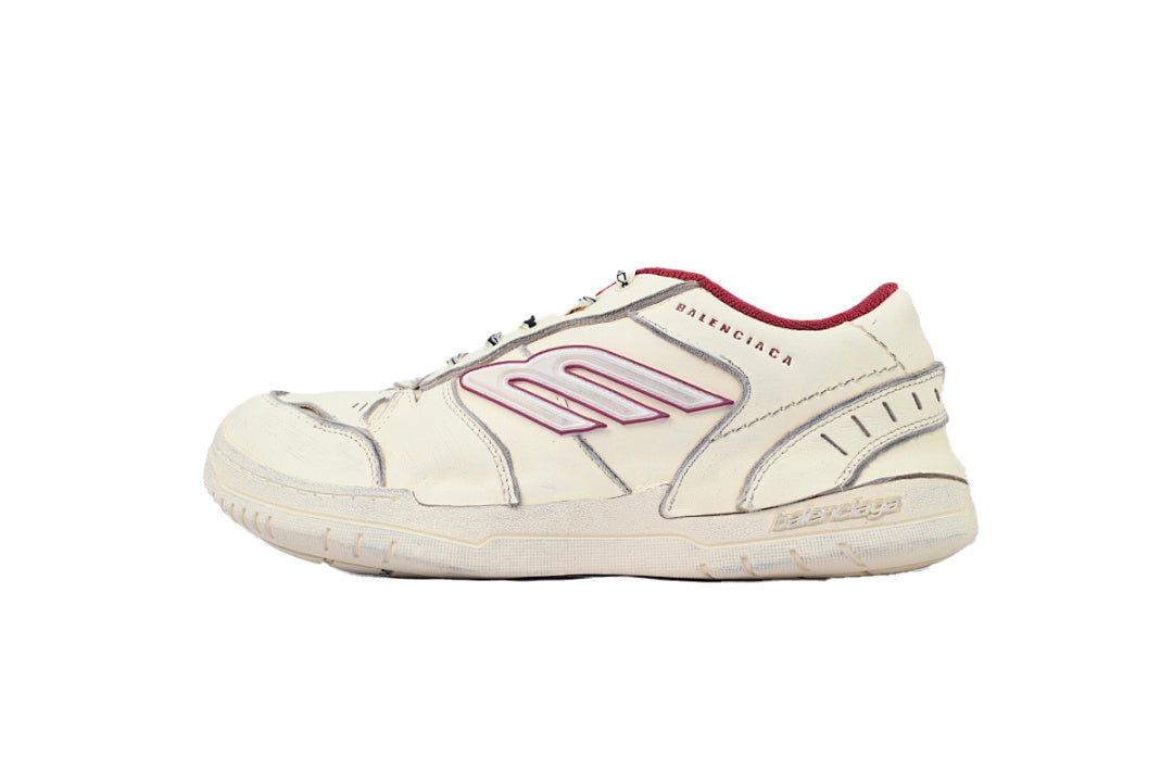 Balenciaga Hamptons Sneaker Off White Red Worn Effect Skate Shoes