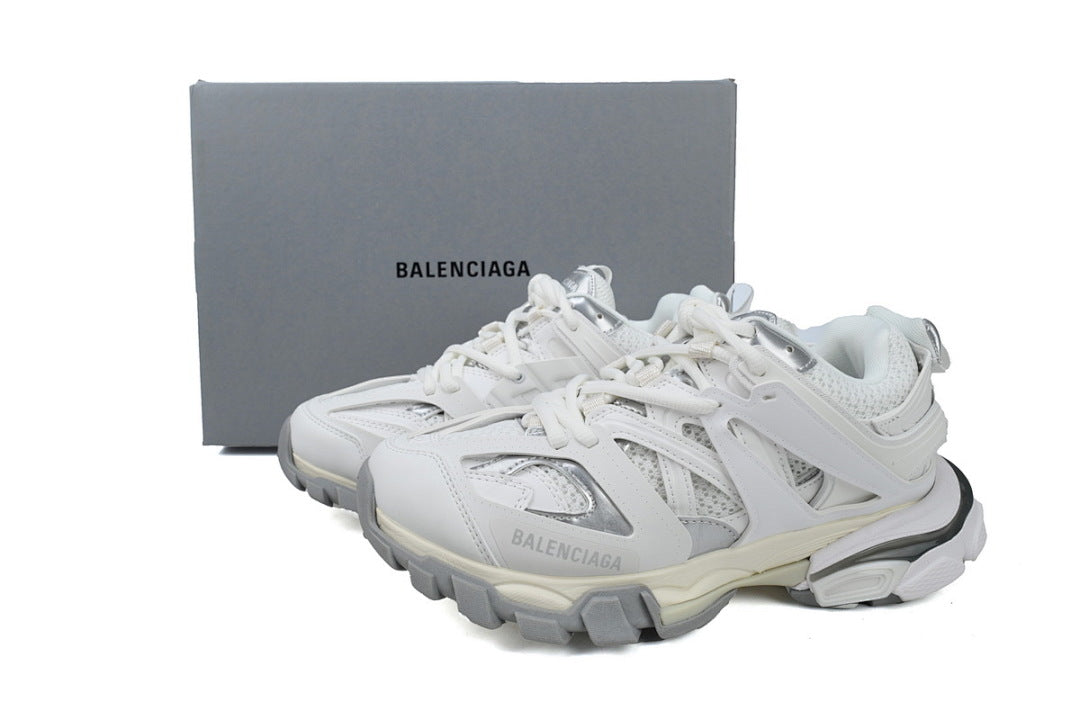 Balenciaga Track White Silver Cage Chunky Sneakers