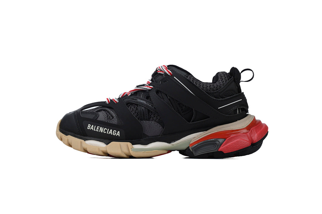 Balenciaga Track Black Beige Red Cage Chunky Sneakers