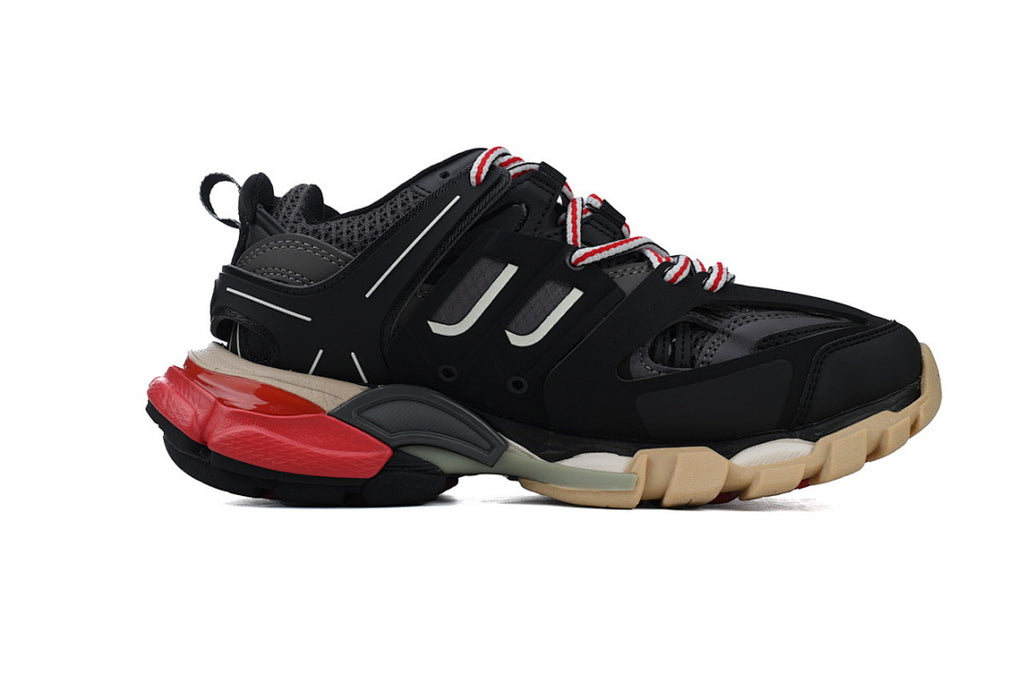 Balenciaga Track Black Beige Red Cage Chunky Sneakers