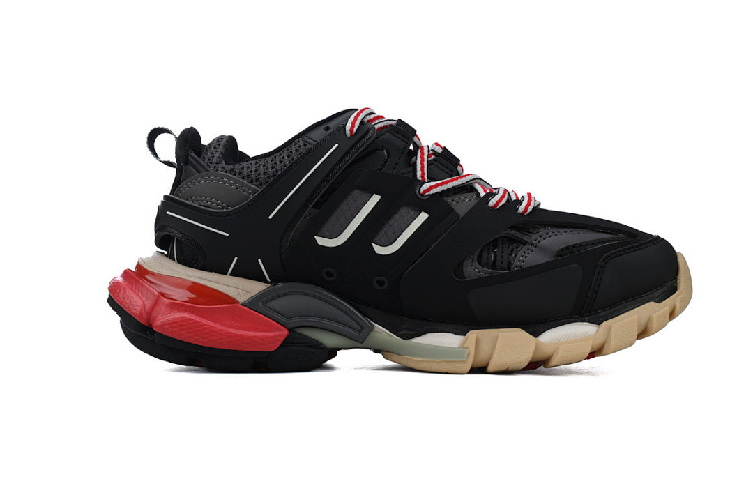 Balenciaga Track Black Beige Red Cage Chunky Sneakers