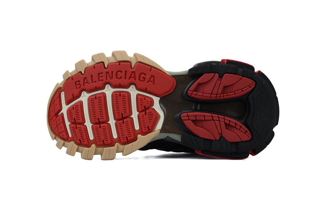 Balenciaga Track Black Beige Red Cage Chunky Sneakers
