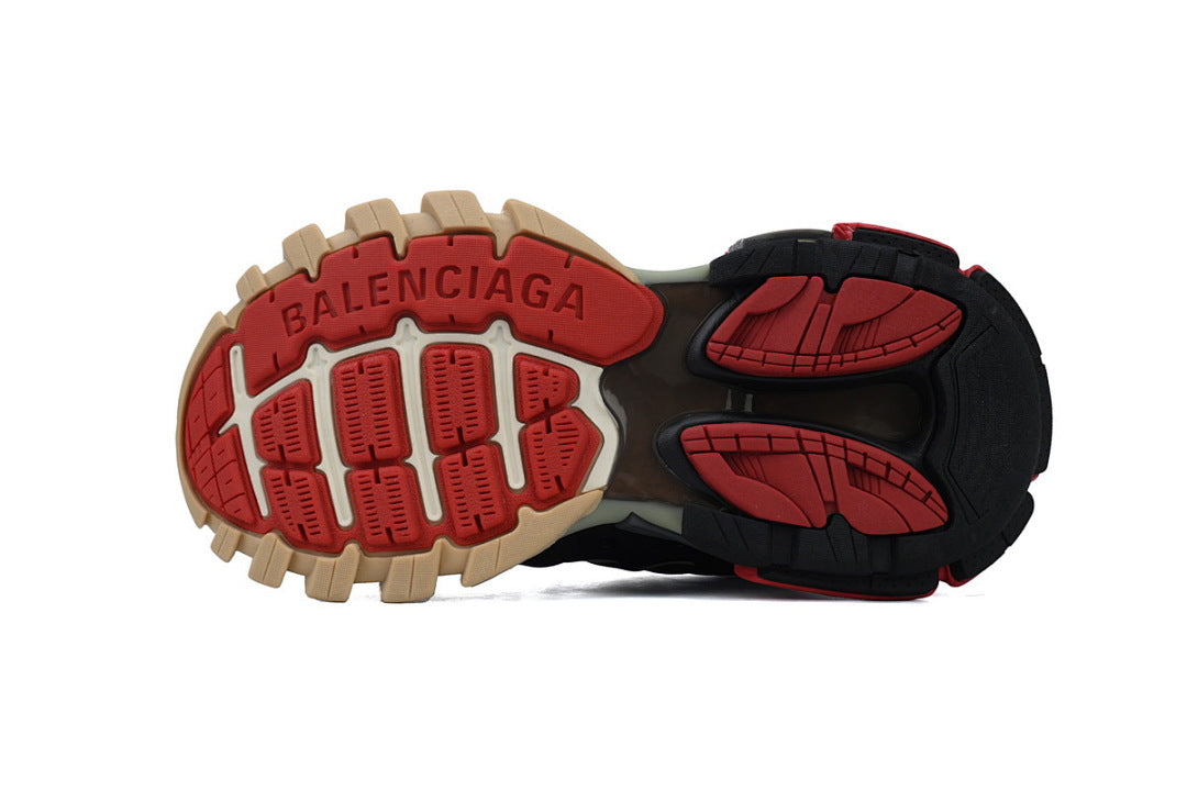 Balenciaga Track Black Beige Red Cage Chunky Sneakers