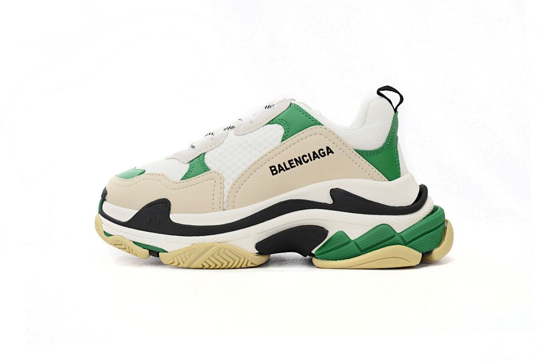 Balenciaga Triple S Sneaker White Green Beige Chunky Dad Shoes For Men Women
