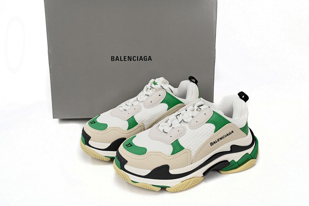 Balenciaga Triple S Sneaker White Green Beige Chunky Dad Shoes For Men Women