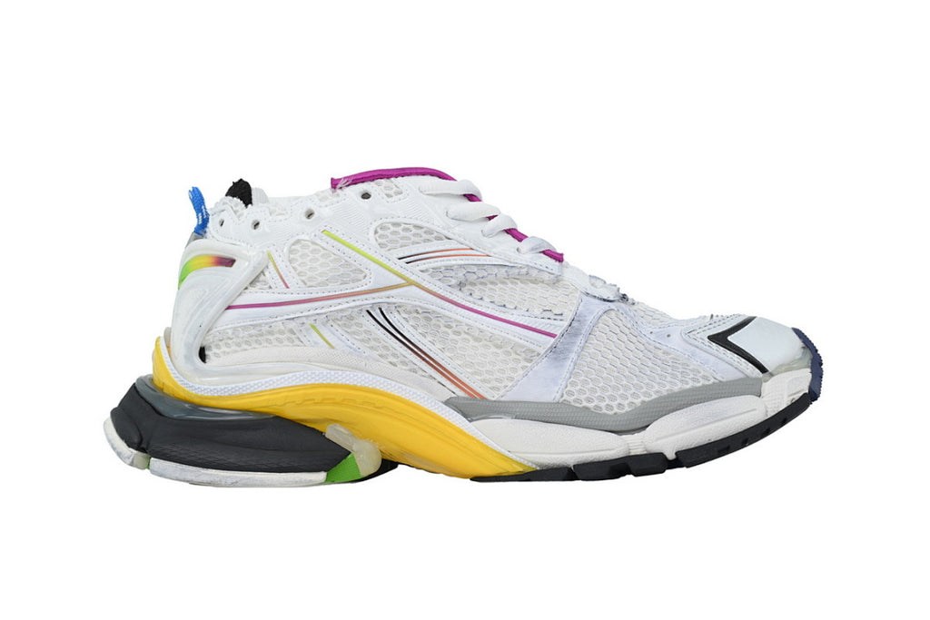 Balenciaga Runner Sneaker White Multi-Color Gradient Mesh Chunky Running Shoes