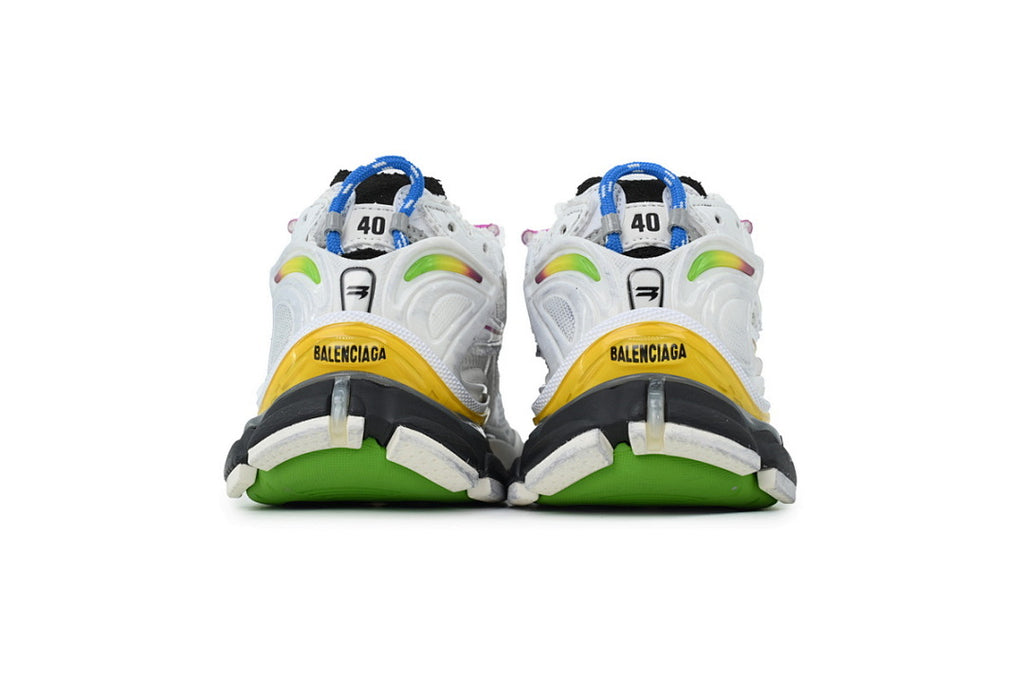 Balenciaga Runner Sneaker White Multi-Color Gradient Mesh Chunky Running Shoes