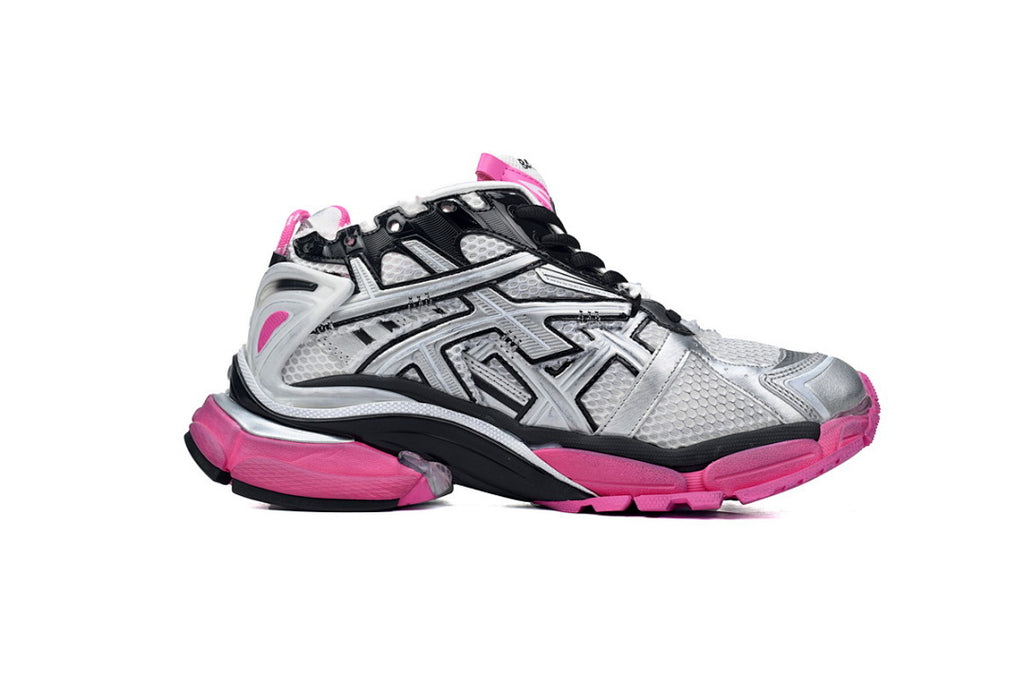Balenciaga Runner Sneakers Silver Hot Pink