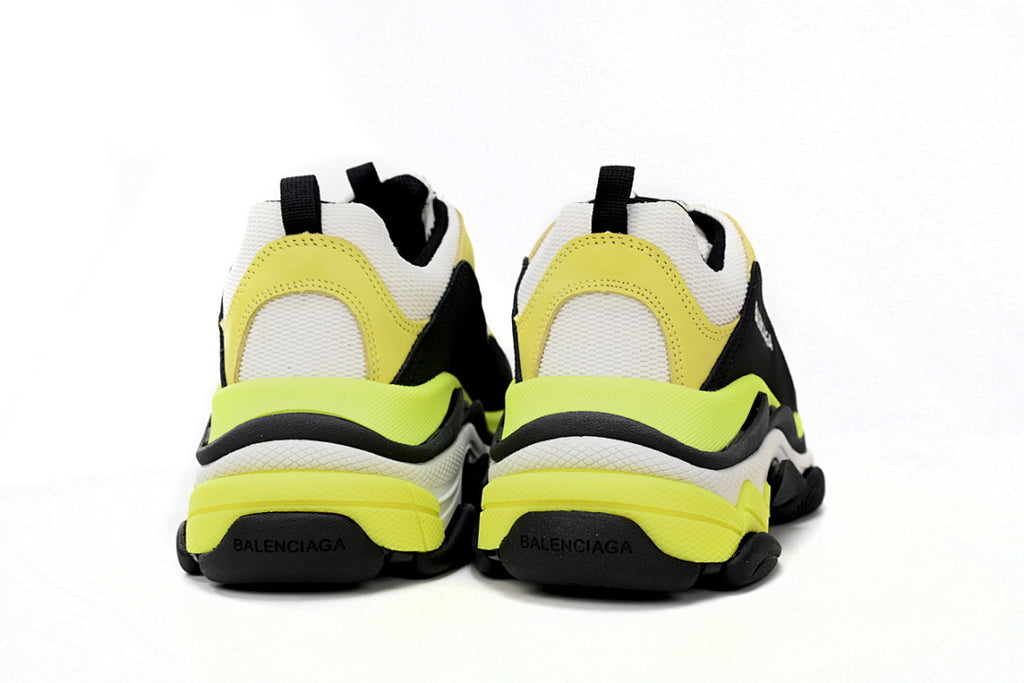 Balenciaga Triple S Sneaker White Black Neon Yellow Chunky Dad Shoes For Men Women