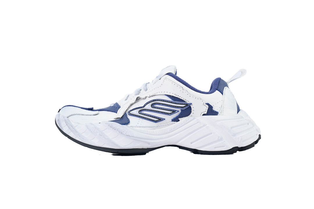 Balenciaga Monday Sneaker Navy White Worn Effect Chunky Dad Shoes