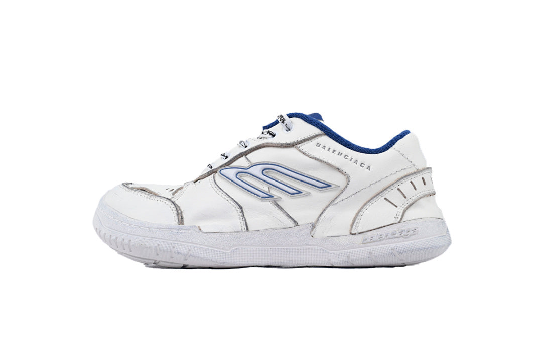 Balenciaga Hamptons Sneaker White Blue Worn Effect Skate Shoes