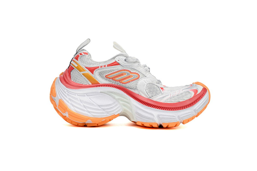 Balenciaga 10XL White Red Orange Chunky Sneakers