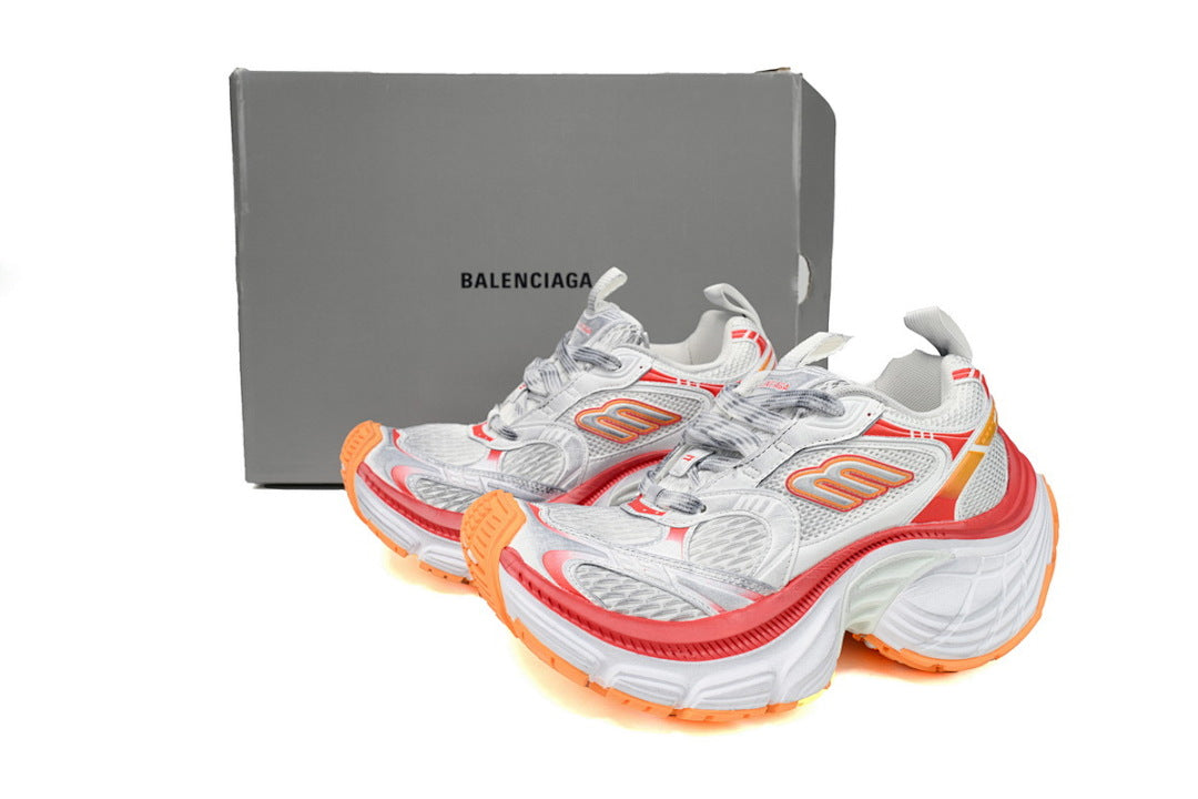Balenciaga 10XL White Red Orange Chunky Sneakers