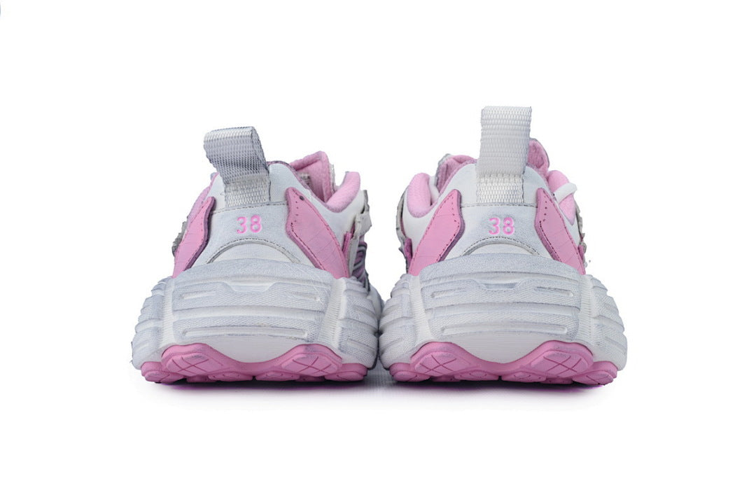Balenciaga Monday Sneakers White Pink Chunky Running Shoes