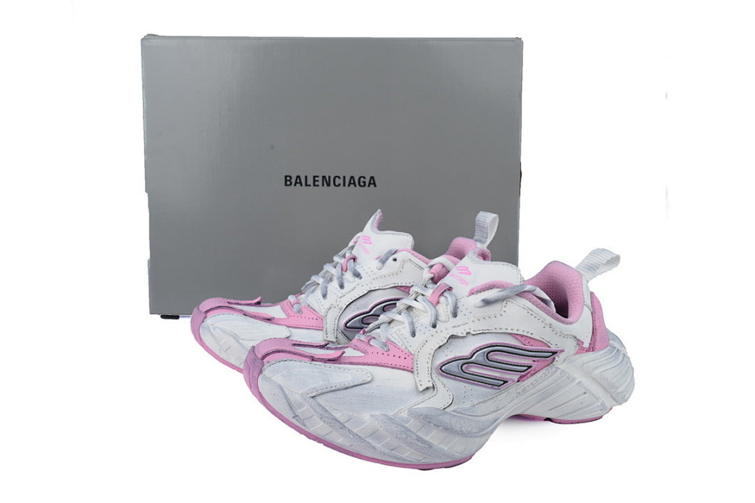 Balenciaga Monday Sneakers White Pink Chunky Running Shoes