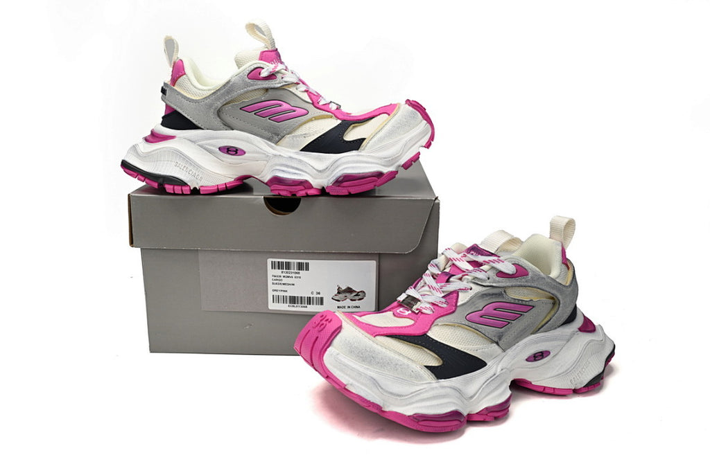 Balenciaga 10XL White Grey Fuchsia Pink Chunky Sneakers