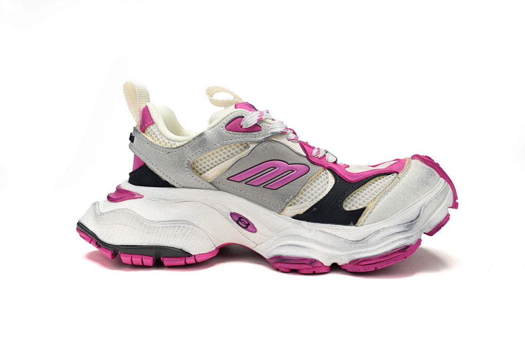 Balenciaga 10XL White Grey Fuchsia Pink Chunky Sneakers