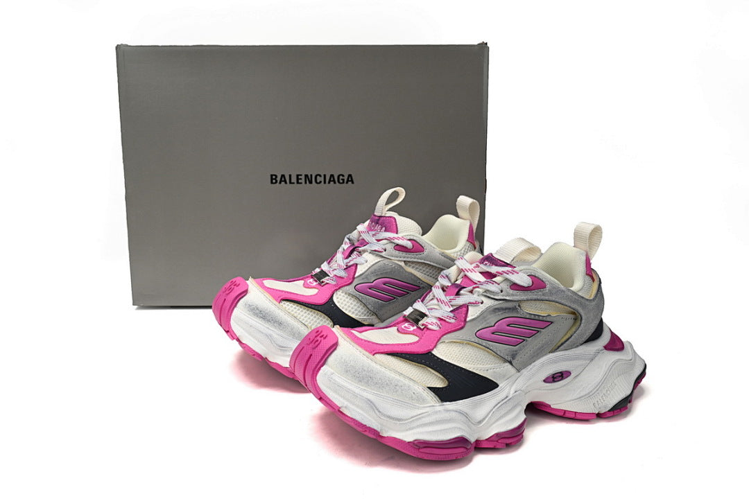 Balenciaga 10XL White Grey Fuchsia Pink Chunky Sneakers