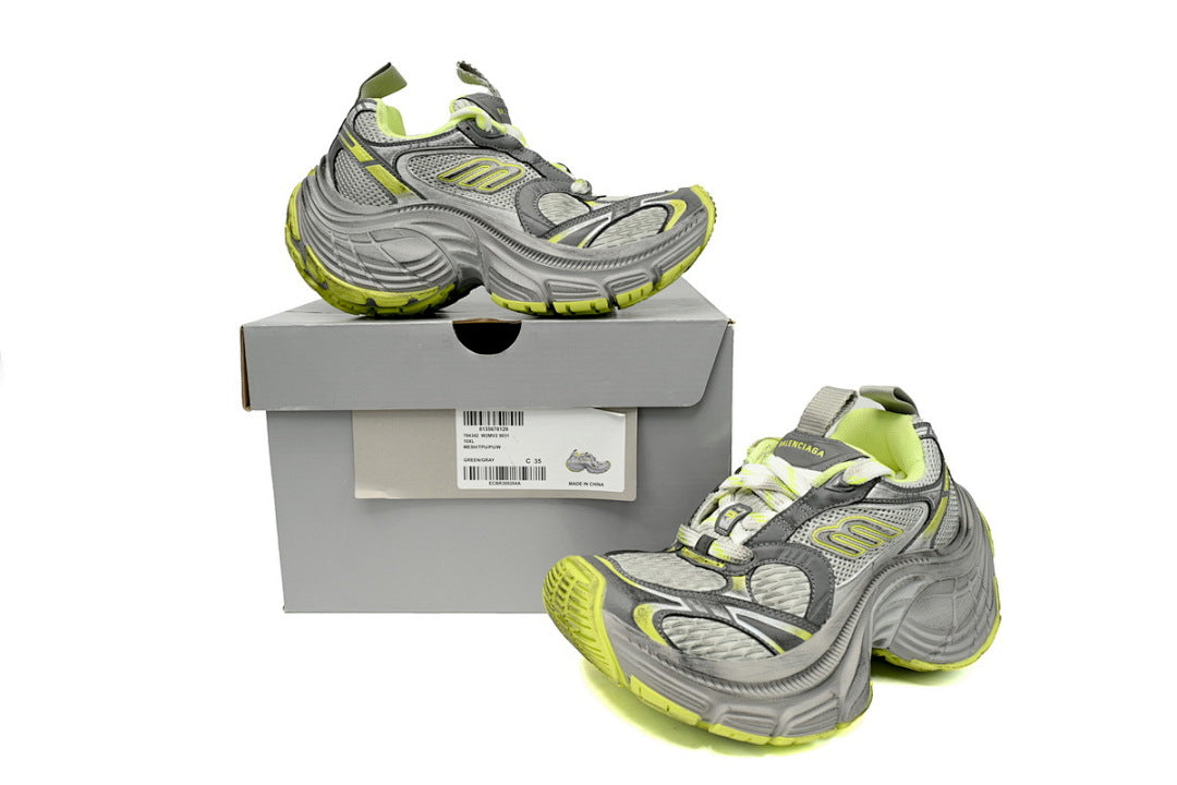 Balenciaga 10XL Grey Lime Chunky Sneakers