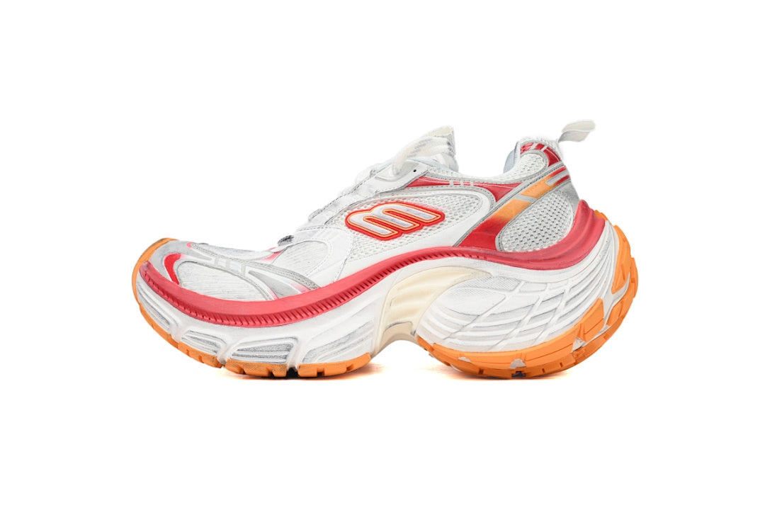 Balenciaga 10XL White Red Orange Chunky Sneakers